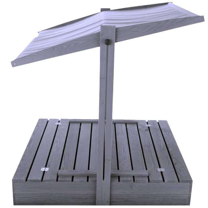 Sandlåda m/tak Grå 120 x 120 cm Nordic Play